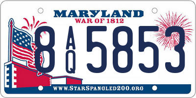 MD license plate 8AQ5853
