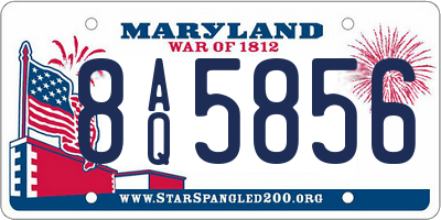 MD license plate 8AQ5856