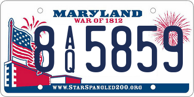 MD license plate 8AQ5859