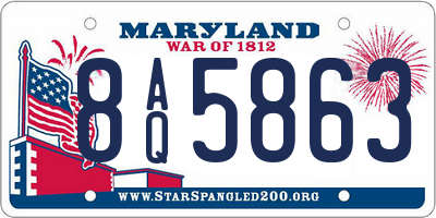 MD license plate 8AQ5863