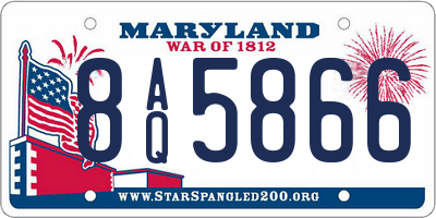 MD license plate 8AQ5866