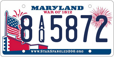 MD license plate 8AQ5872