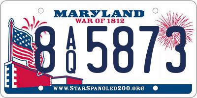 MD license plate 8AQ5873