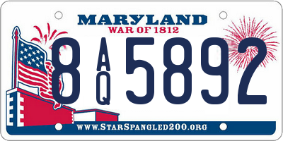 MD license plate 8AQ5892