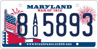 MD license plate 8AQ5893