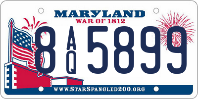 MD license plate 8AQ5899