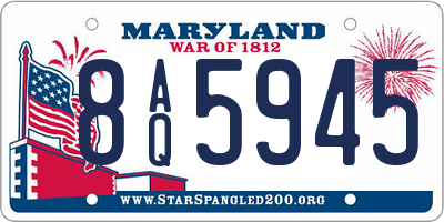 MD license plate 8AQ5945