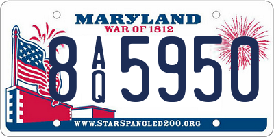 MD license plate 8AQ5950