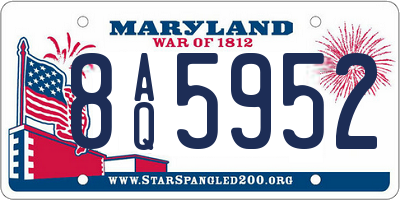 MD license plate 8AQ5952
