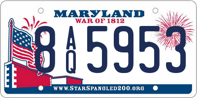MD license plate 8AQ5953