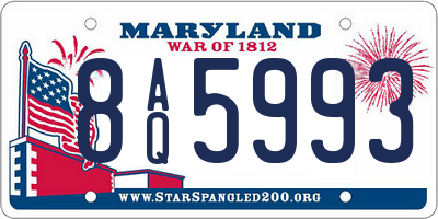 MD license plate 8AQ5993