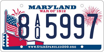 MD license plate 8AQ5997