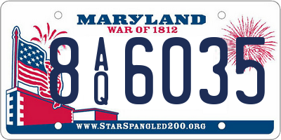 MD license plate 8AQ6035
