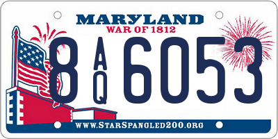 MD license plate 8AQ6053