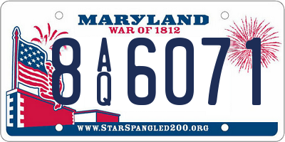 MD license plate 8AQ6071