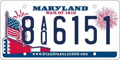 MD license plate 8AQ6151