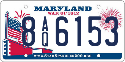 MD license plate 8AQ6153