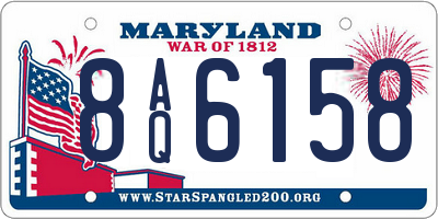 MD license plate 8AQ6158