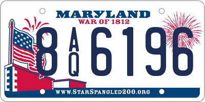 MD license plate 8AQ6196