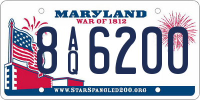 MD license plate 8AQ6200