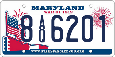 MD license plate 8AQ6201