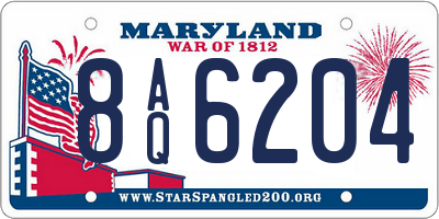 MD license plate 8AQ6204
