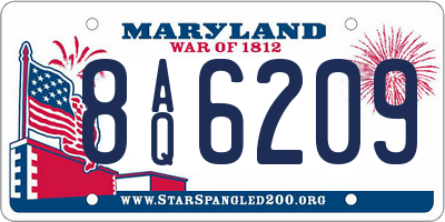 MD license plate 8AQ6209