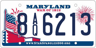 MD license plate 8AQ6213