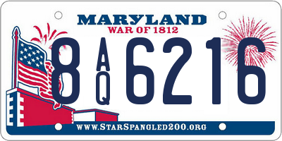 MD license plate 8AQ6216