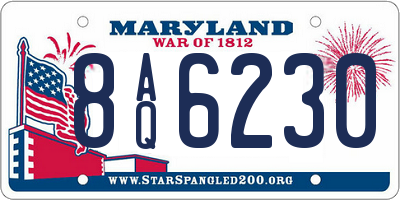 MD license plate 8AQ6230