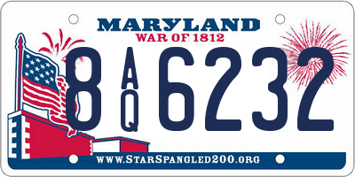 MD license plate 8AQ6232