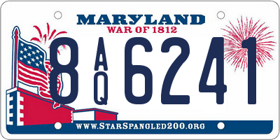 MD license plate 8AQ6241