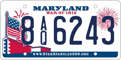 MD license plate 8AQ6243