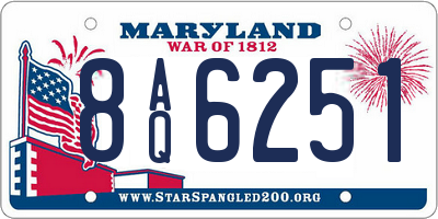 MD license plate 8AQ6251