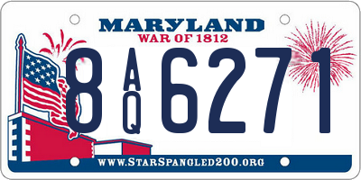 MD license plate 8AQ6271
