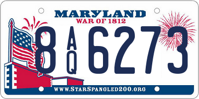 MD license plate 8AQ6273