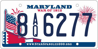 MD license plate 8AQ6277