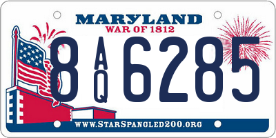 MD license plate 8AQ6285