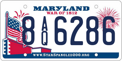 MD license plate 8AQ6286