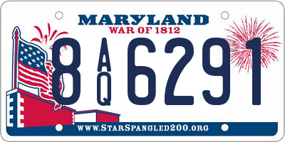 MD license plate 8AQ6291