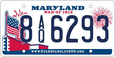 MD license plate 8AQ6293