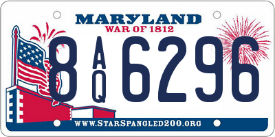 MD license plate 8AQ6296