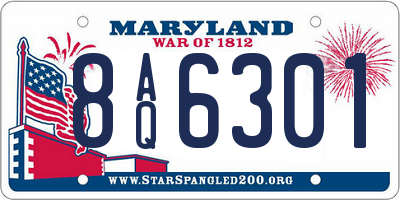 MD license plate 8AQ6301
