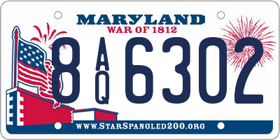 MD license plate 8AQ6302