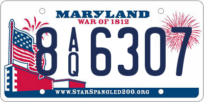 MD license plate 8AQ6307