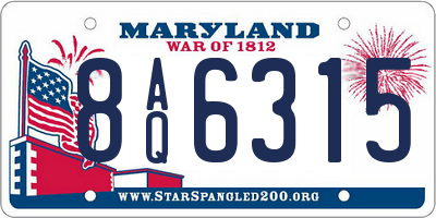 MD license plate 8AQ6315