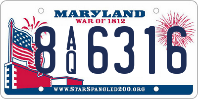 MD license plate 8AQ6316