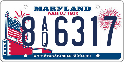 MD license plate 8AQ6317