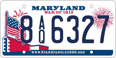 MD license plate 8AQ6327