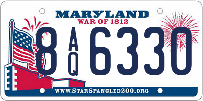 MD license plate 8AQ6330